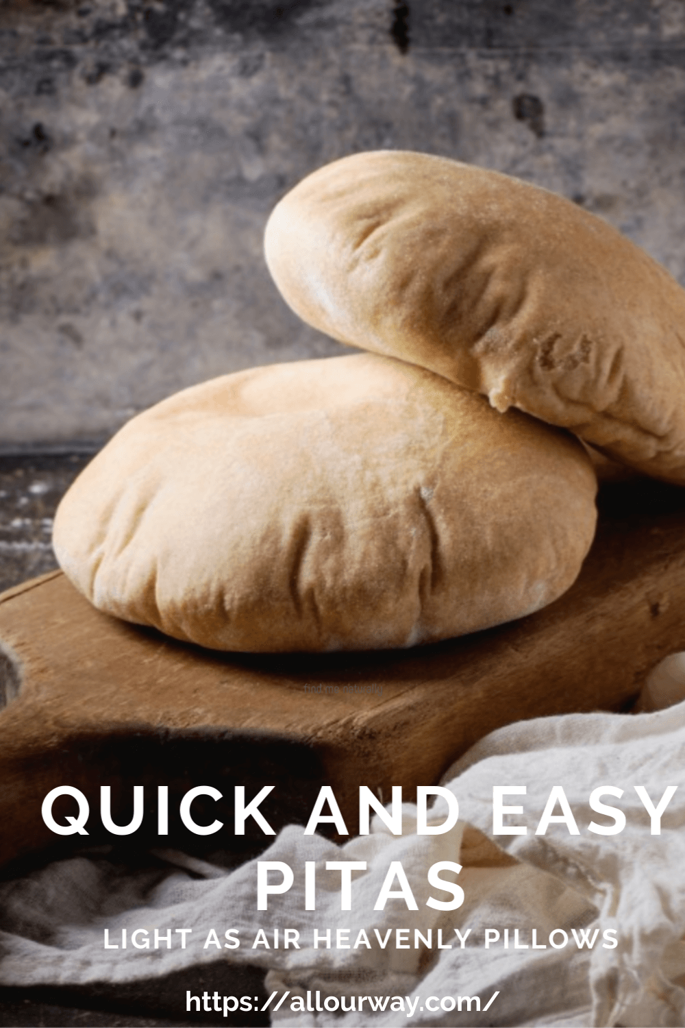 Pita bread is a soft as pillow yeast sandwich bread you can split and fill. It is very easy and quick to make. Once you try the homemade you will not buy the store bought. Great flatbread to eat as is or split them in two and stuff. Pitas make fantastic sandwiches.