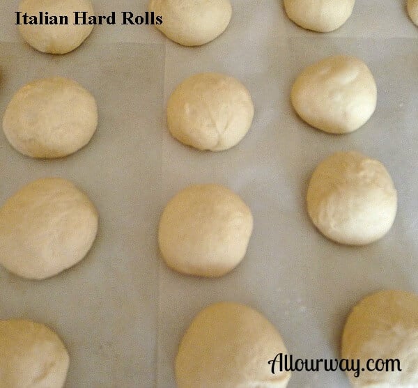 Italian, hard, rolls, panini, parchment paper, baking sheet