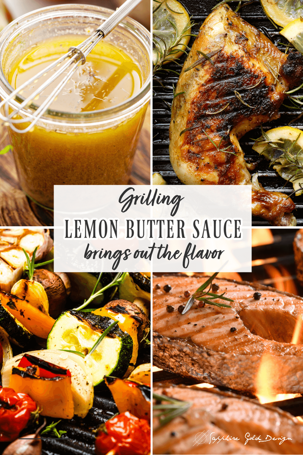 This is a light lemony sauce with a spicy undertones that can be used on chicken, seafood and vegetables. Make it spicier by adding red pepper flakes. It keeps for months in the fridge and it is great to have on hand for flavoring everything you like. #grillsauce #lemonbuttersauce #bbqsauce