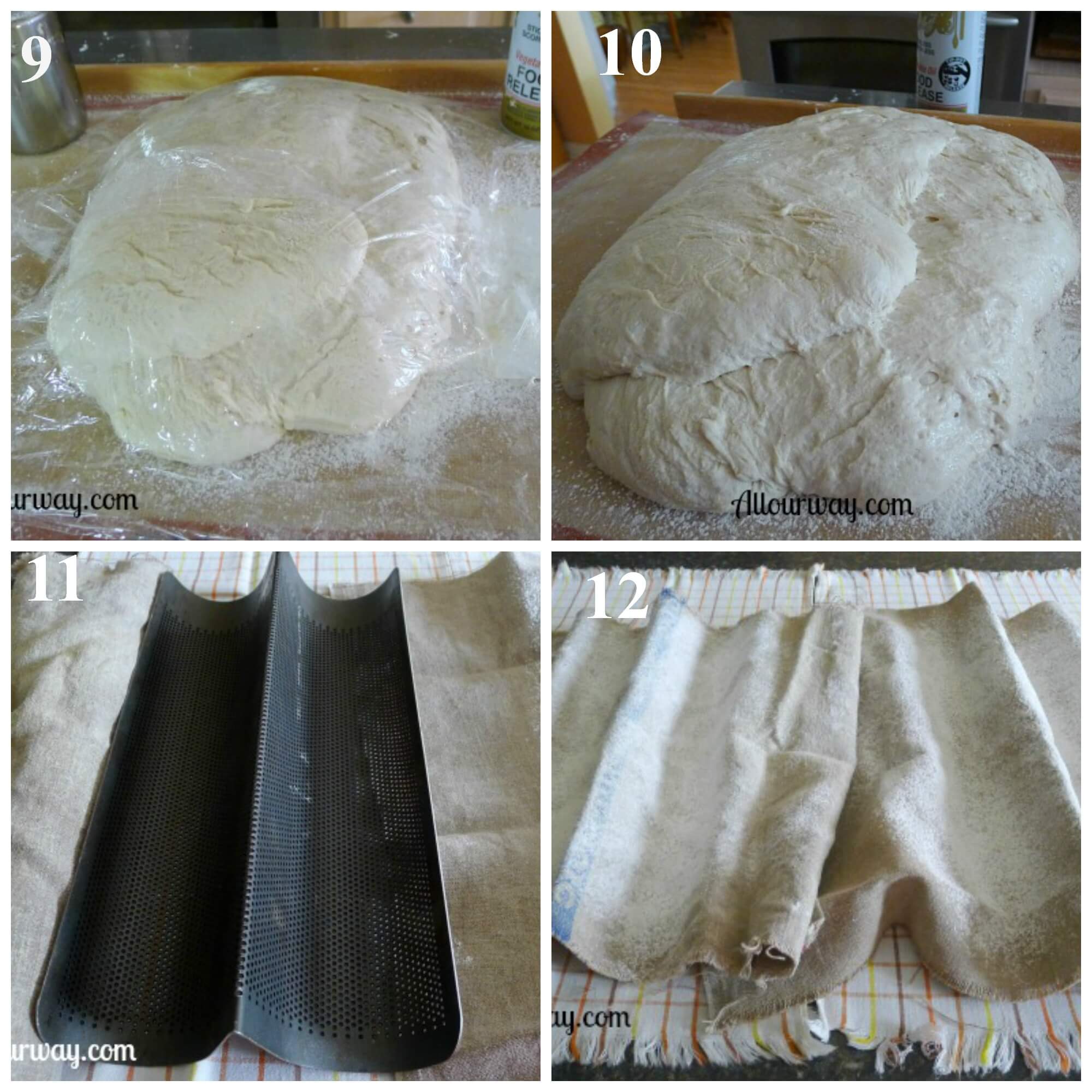 How to make Ciabatta Bread steps 9 - 12 at allourway.com