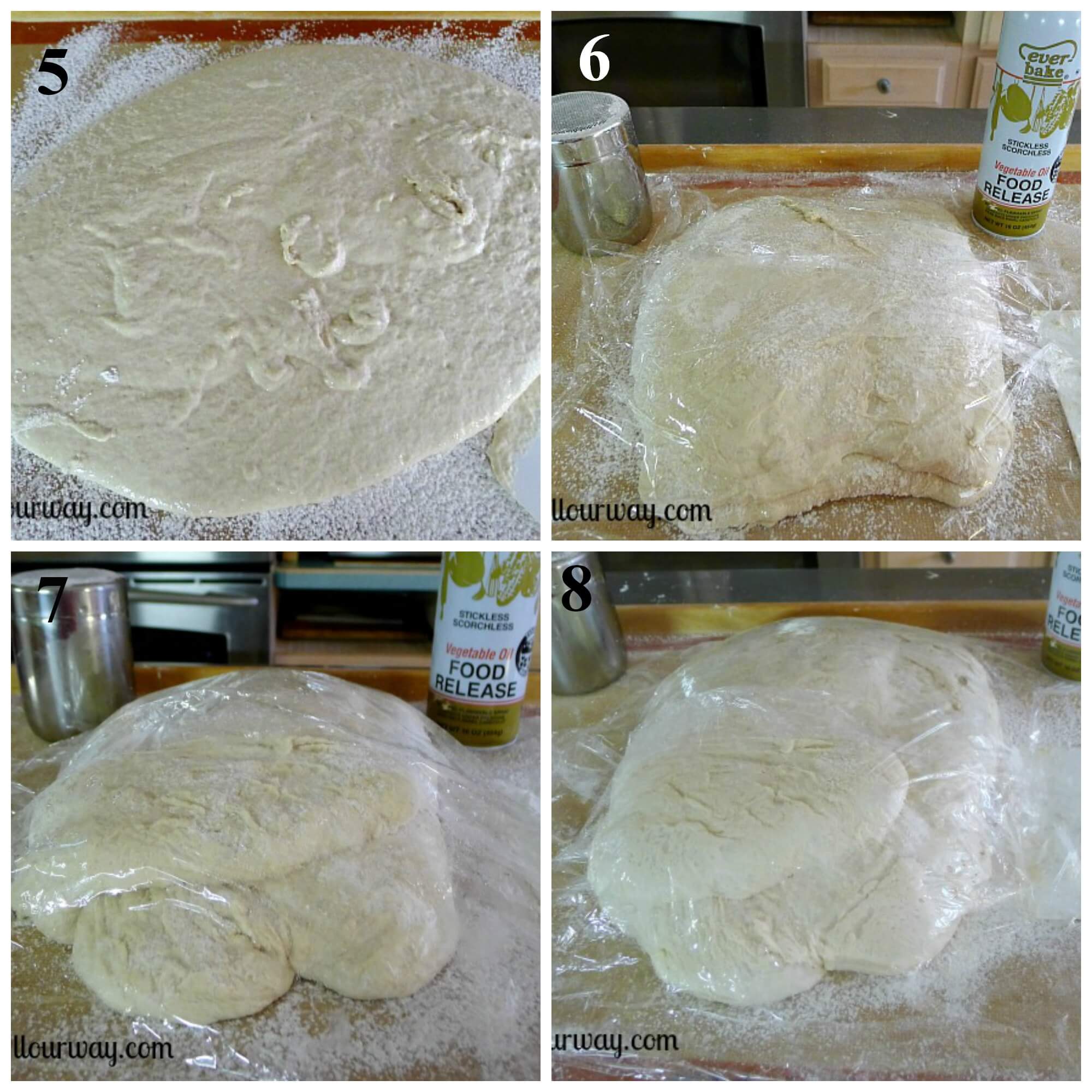 How to Make Ciabatta Bread Step by Step 5-8 at allourway.com
