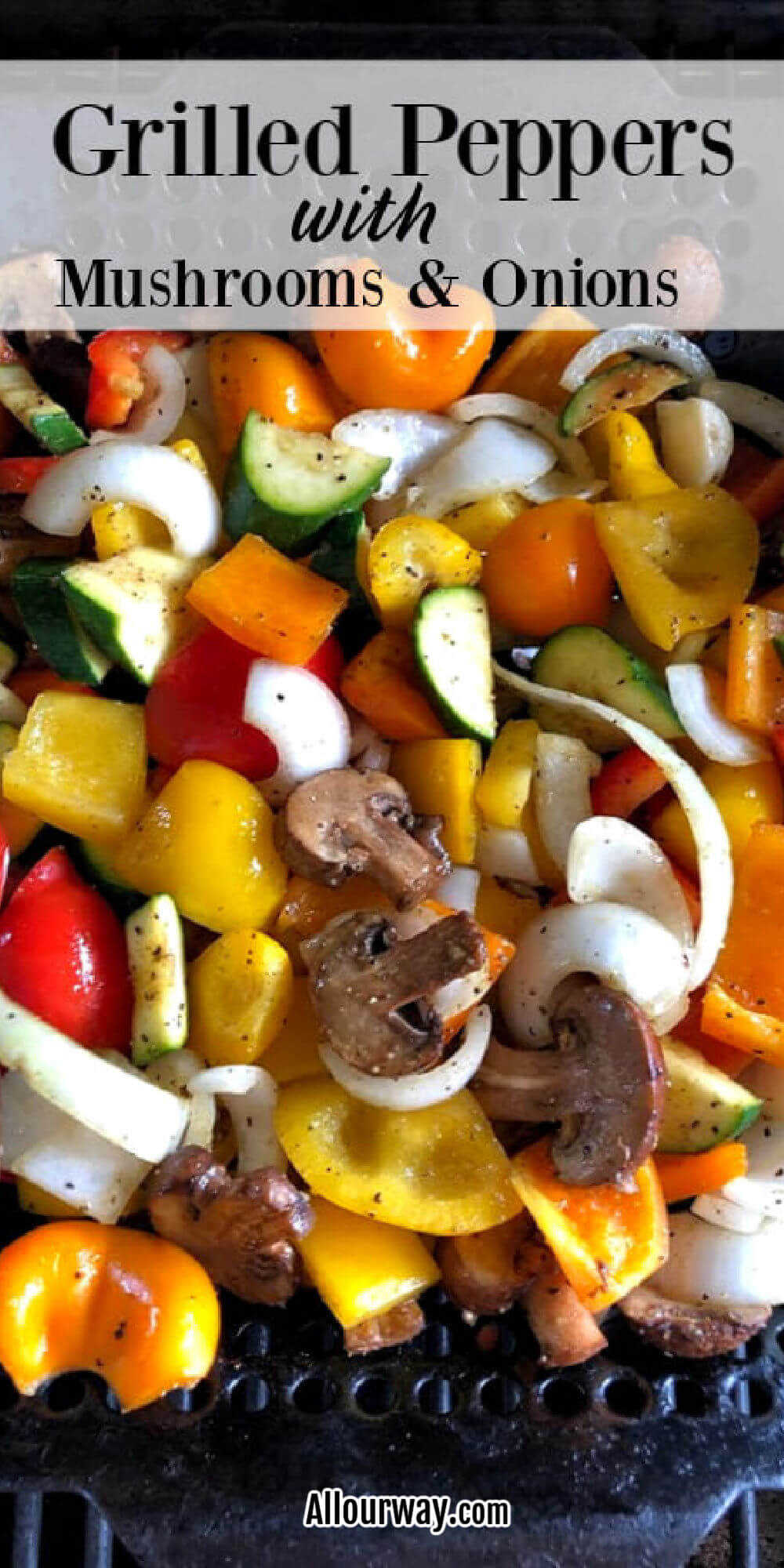 Grilled Peppers Mushrooms Onions