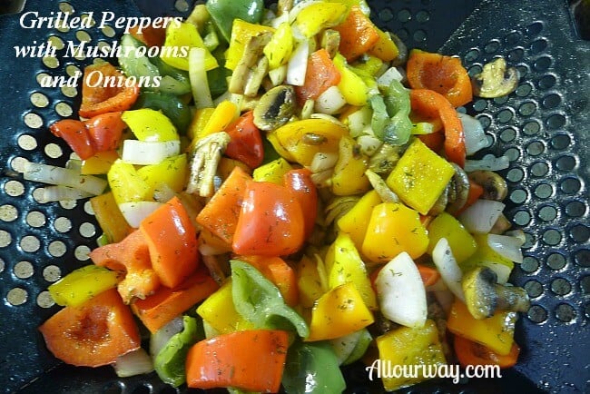 Grilled Peppers with Mushrooms and Onions at Allourway.com