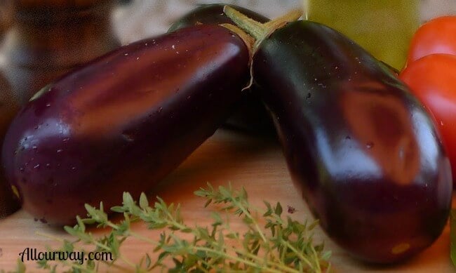 Baby Eggplant ready for the grill at allourway.com