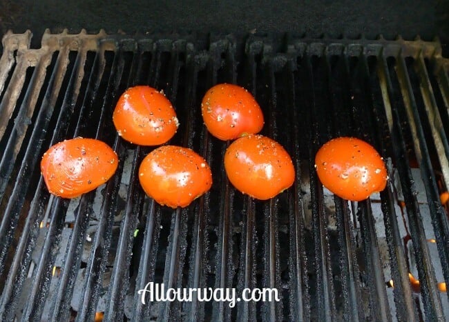 Grilling Plum Tomatoes for Grilled Baby Eggplant and Plum Tomatoes and Fresh Basil recipe at allourway.com