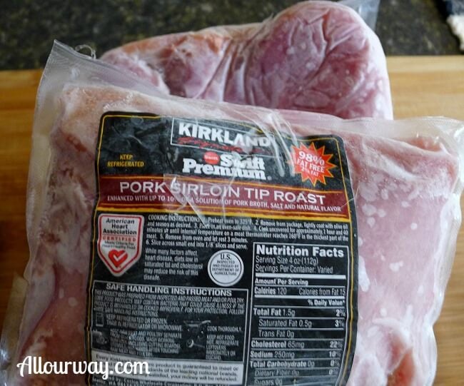 Packaged Pork Sirloin Tip Roast a four pack at allourway.com