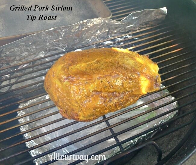 Pork Sirloin Tip Roast from Costco Smoking the the Grill at allourway.com