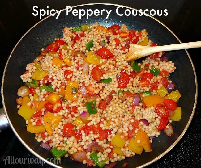 Spicy Peppery Couscous with fresh vegetables @allourway.com