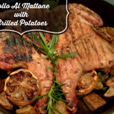 Pollo al Mattone with Grilled Potatoes in Cast-Iron Skillet @allourway.com