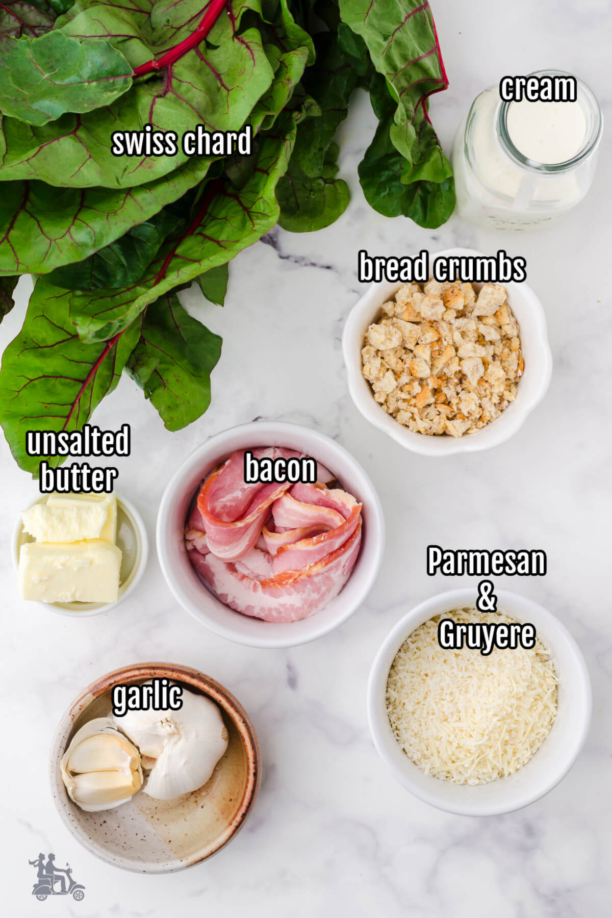 Ingredients for the Winter Greens Gratin.