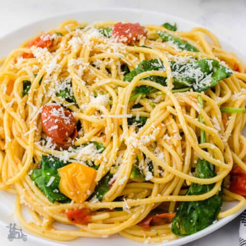 Roasted Grape Tomatoes and Garlic Pasta