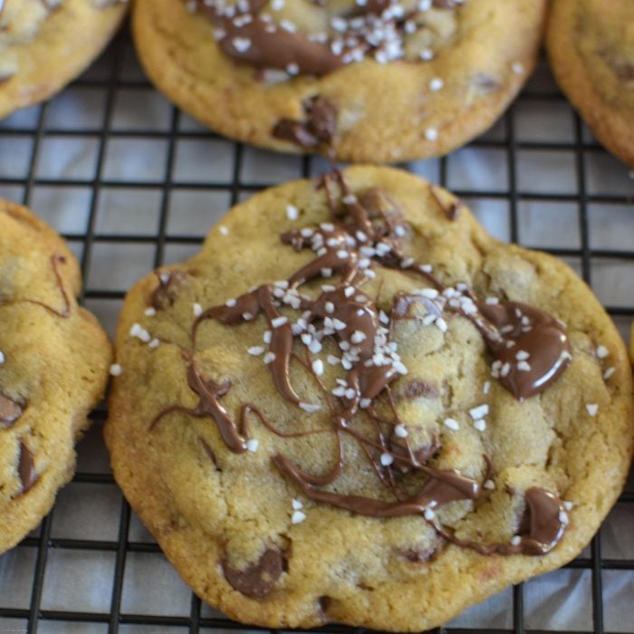 Salty Sweet Nutella Chocolate Chip Cookies