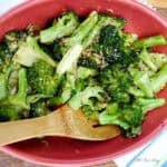 Parmesan Roasted Broccoli with Garlic, Lemon and Sunflower Seeds.