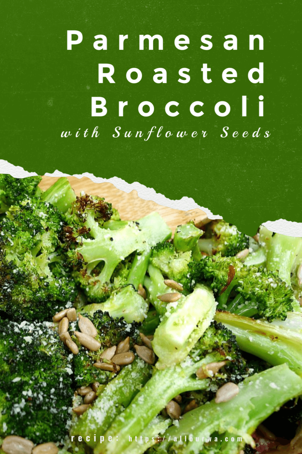 An easy and healthy way to prepare broccoli. It is tossed with olive oil and then roasted with garlic. The roasted broccoli is finished with Parmesan cheese, fresh lemon juice and zest with a sprinkle of sunflower seeds. A fresh and bright taste to a favorite veggie.