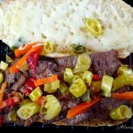 Italian Beef Chicago Style All Our Way with Mozzarella and hot giardiniera @ allourway.com