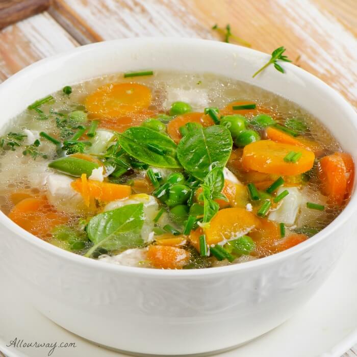 Chicken Minestrone soup with seasonal vegetables @allourway.com