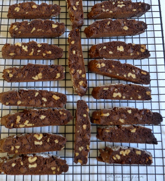 Double Chocolate Biscotti are made along with the Piña Colada Biscotti to give as gifts @allourway.co