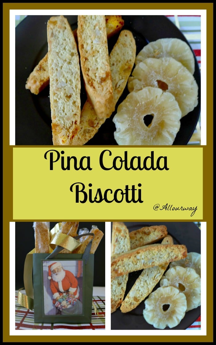 Piña Colada Biscotti with a tropical flavor makes a great gift @allourway.com
