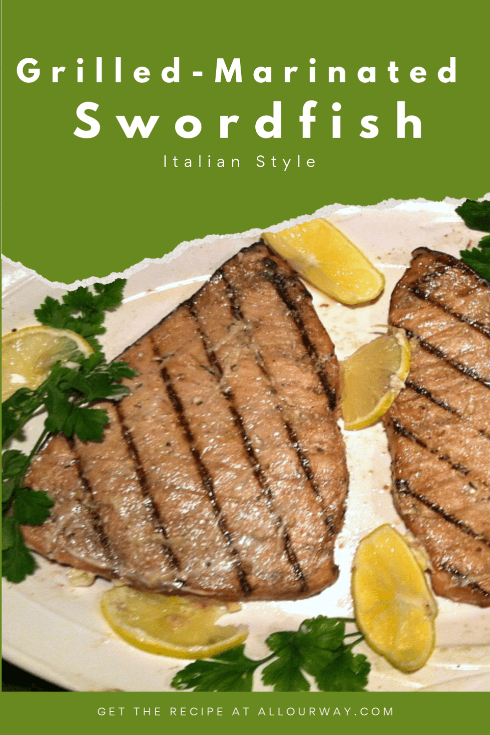 A very good way to prepare swordfish. The fish turns out full of flavor and it is very moist. The marinade is a combination of fresh herbs, balsamic vinegar, fresh lemon juice, garlic and olive oil. A quick meal to prepare and excellent for weeknight, company, and the Lenten season.