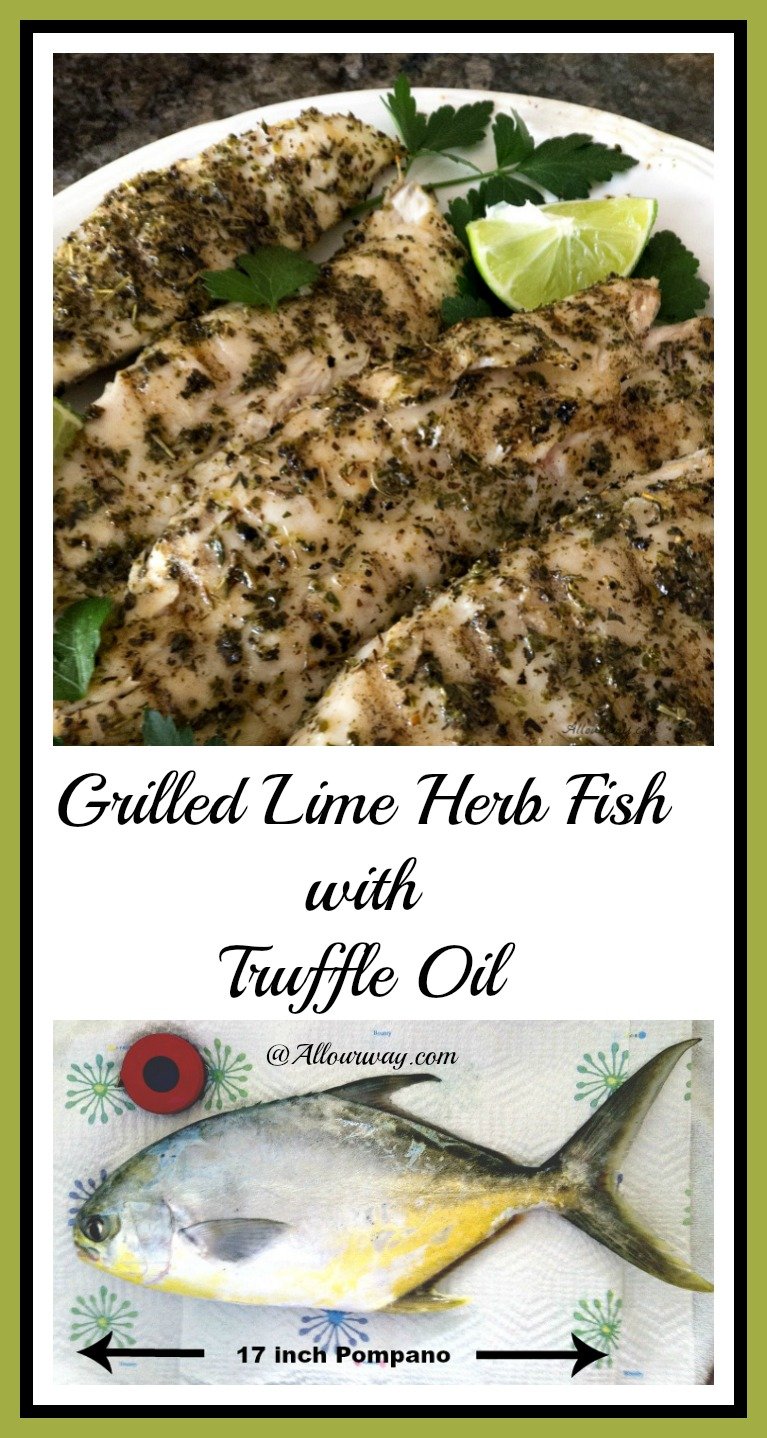 Grilled Lime Herb Fish with Truffle Oil is an easy and delicious way to prepare fish on the grill and it just takes a splash of fresh lime juice and a sprinkle of truffle oil to finish.