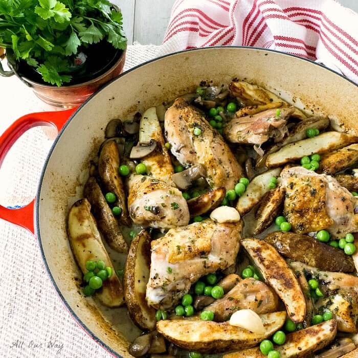 Chicken Vesuvio with Mushrooms @allourway.com