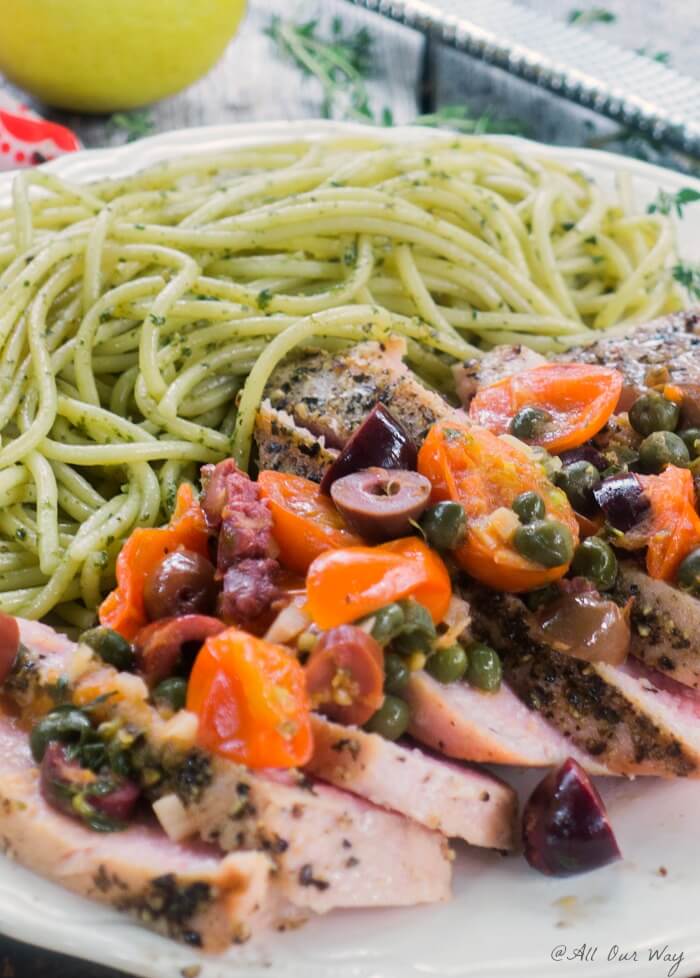 Southern Italian Grilled Tuna Steaks are topped with a delicious sauce made of grape tomatoes, capers, lemon, olives and wine @allourwy.com