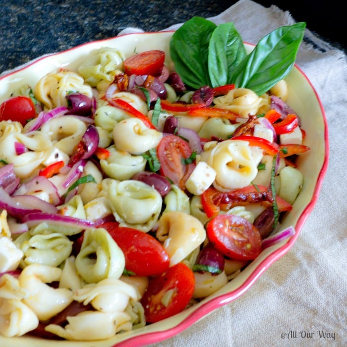 Cheese Tortellini Salad with Sun-Dried Tomatoes @ All Our Way