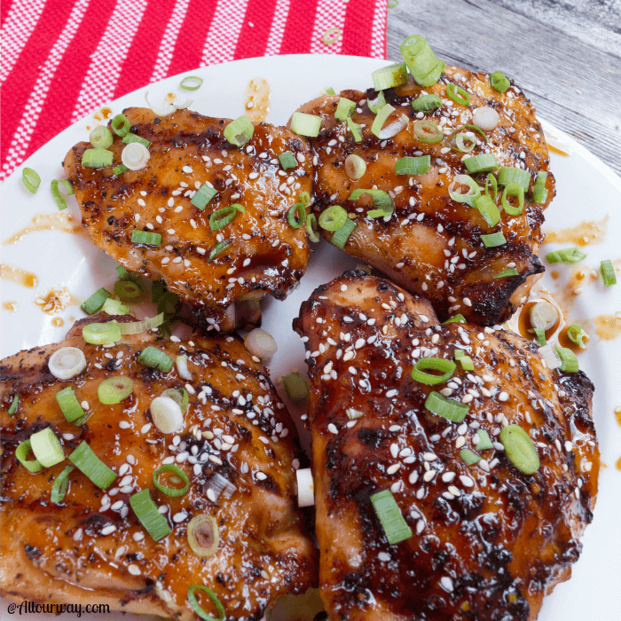 Amazing Blazing Asian Grilled Chicken Thighs @allourway.com