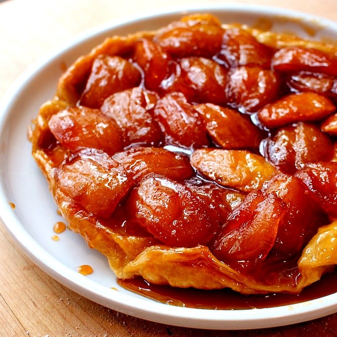 Tarte Tatin is my inspiration for Italian Plum Torte with Tantalizing Plum Glaze.