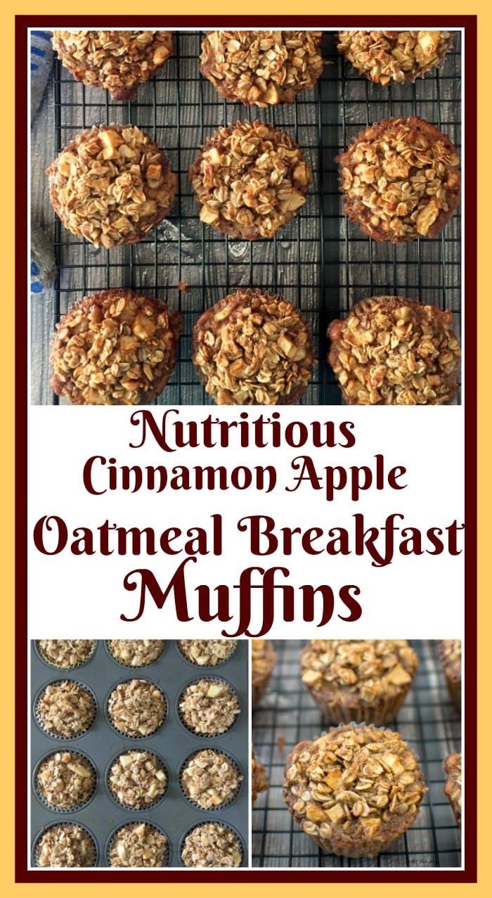 Nutritious Cinnamon Apple Oatmeal Muffins are a healthier version of plain muffins plus it tastes much better than baked oatmeal. Convenient in a grab a muffin form plus it is filled with nutritious ingredients that will satisfy your hunger and energy boosting craving! #breakfastmuffins, #bakedoatmeal, #appleoatmealmuffins, #energysnack, #freezermuffin, #allourway