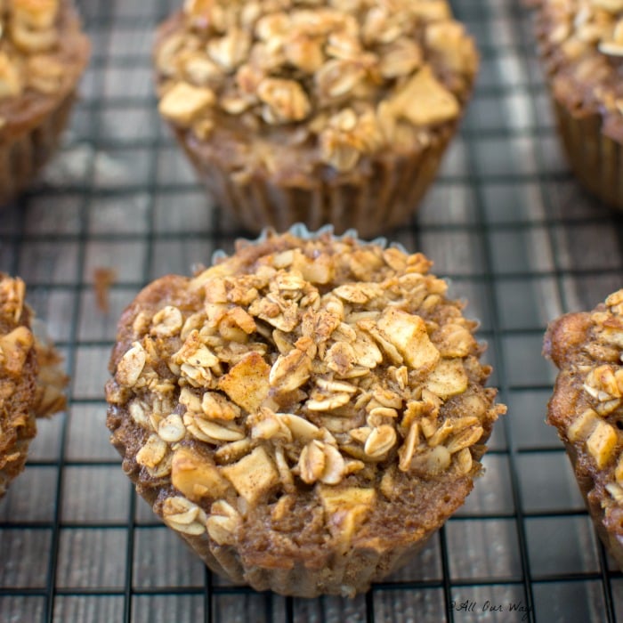 Protein Oatmeal Muffins with Walnuts and Apples. 