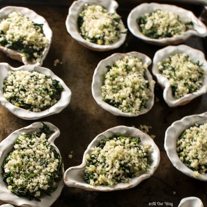 Oysters Rockefeller Italian Style is ready to bake @allourway.com