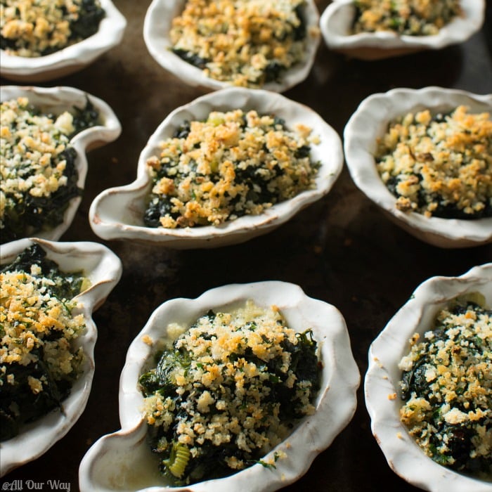 Oysters Rockefeller Italian Style is an easy elegant appetizer @allourway.com