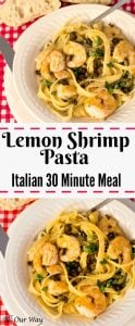 Lemon Shrimp Pasta In Basil Lemon Sauce With Capers