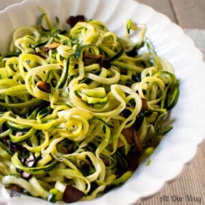 Zucchini Noodles Almond Sauté is a quick and delicious vegetable side that takes two ingredients and takes less than 5 minutes.