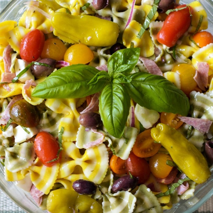 Lemon Basil Farfalle Salad an Italian pasta Salad celebrating summer.