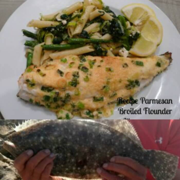 Flounder on Plate and green beans lower photo is flounder