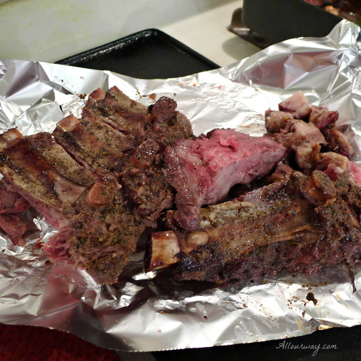 Dry Aged Standing Rib Roast Meat rib bones.