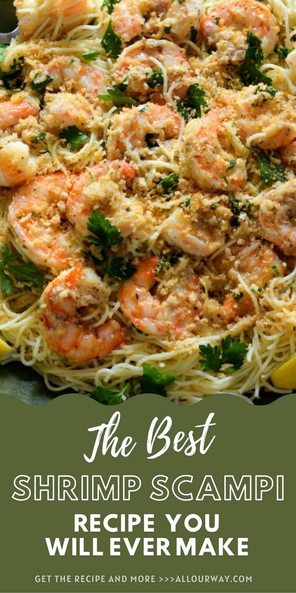 Our shrimp scampi recipe uses a few kitchen tricks to ensure that the shrimp is juicy and tender with enough sauce to flavor the angel hair pasta. The shrimp is brined and then poached in the wine stock sauce. Slice the garlic, so the sauce is not bitter or grainy. A satisfying seafood pasta dish that is easy enough for a weeknight but tastes special enough for company