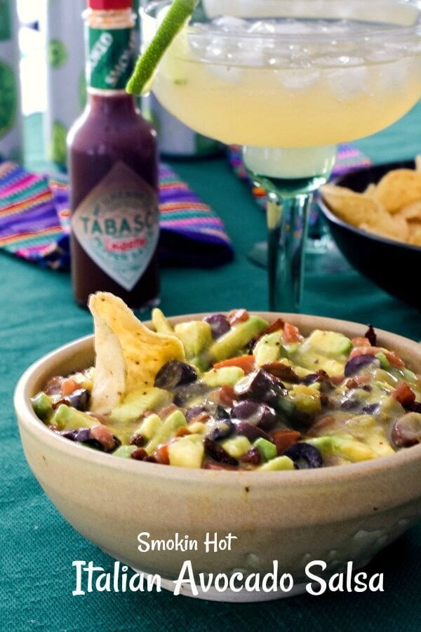 The Big Game is coming up and we've made Smokin Hot Italian Avocado Salsa using Avocados from Mexico and TABASCO® Chipotle Sauce. The beverage we'll share will be fruity and fizzy Lime-A-Ritas. A great indoor tailgating party! #Ad, #SavorWinningFlavors, #AvocadosFromMexico, #TABASCO® Brand, #RITAS, #BigGame, #tailgate