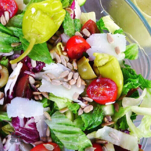 Italian Summer Salad with Basil Dressing