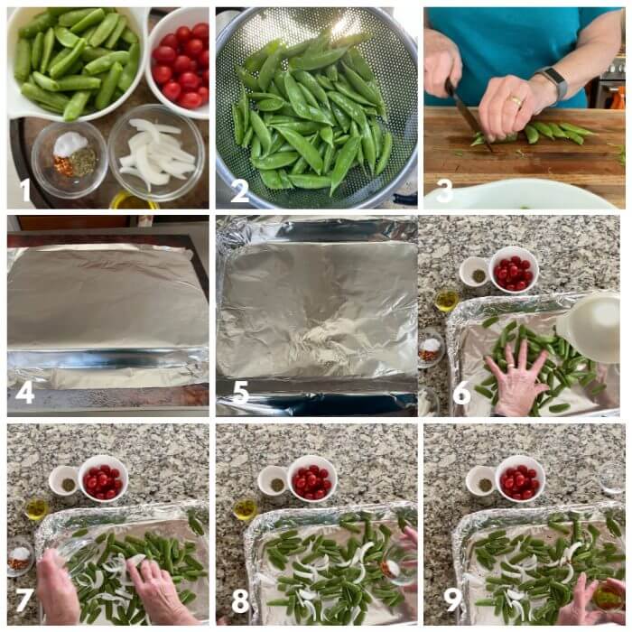 Sugar Snap Peas Process Shots 1-9