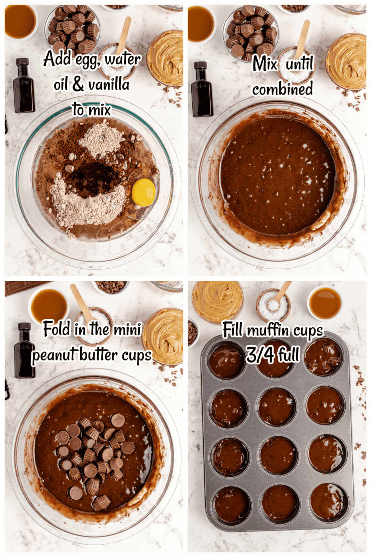 1st set of instructions for making the Brownie Peanut Butter Bites. 