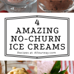 collage of 4 no-churn ice cream.