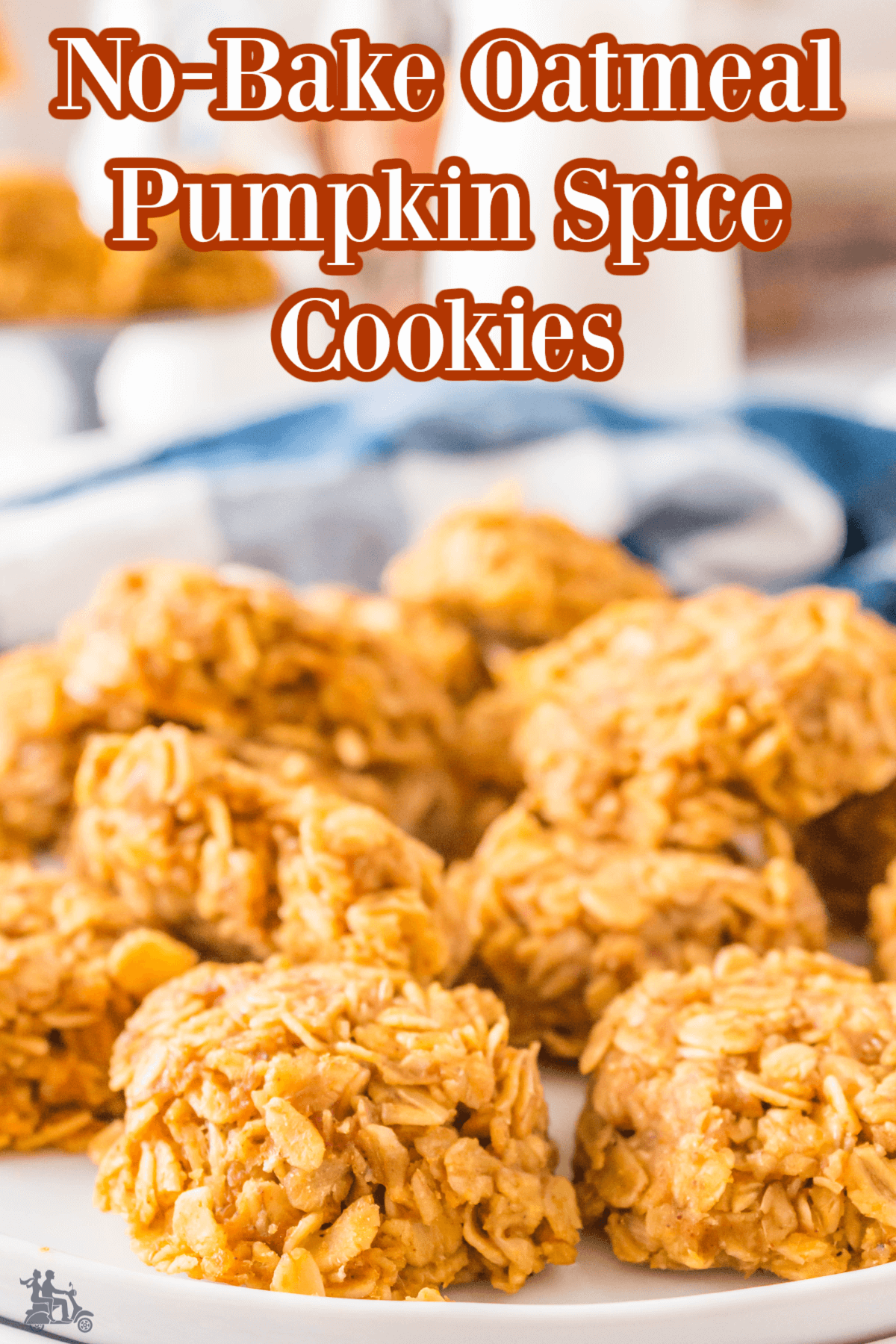 No-bake oatmeal cookies made with pumpkin and pumpkin spice. 