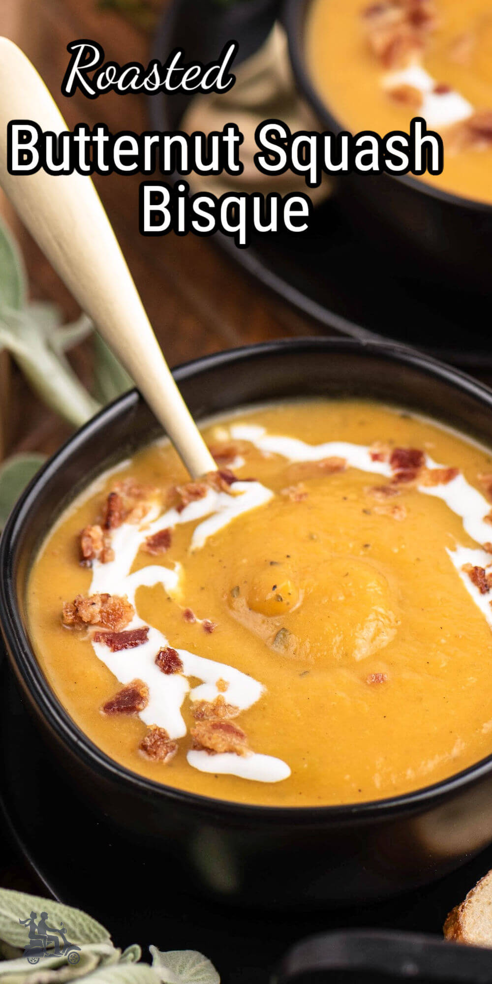 This roasted butternut squash soup is an absolute must-make during the Fall and winter season; slow roasted winter squash gets caramelized in the oven and then blends with spices like flavorful allspice. Topped with a drizzle of sour cream and salty bacon bits. It's intense in flavor and super creamy! Make it your holiday soup.