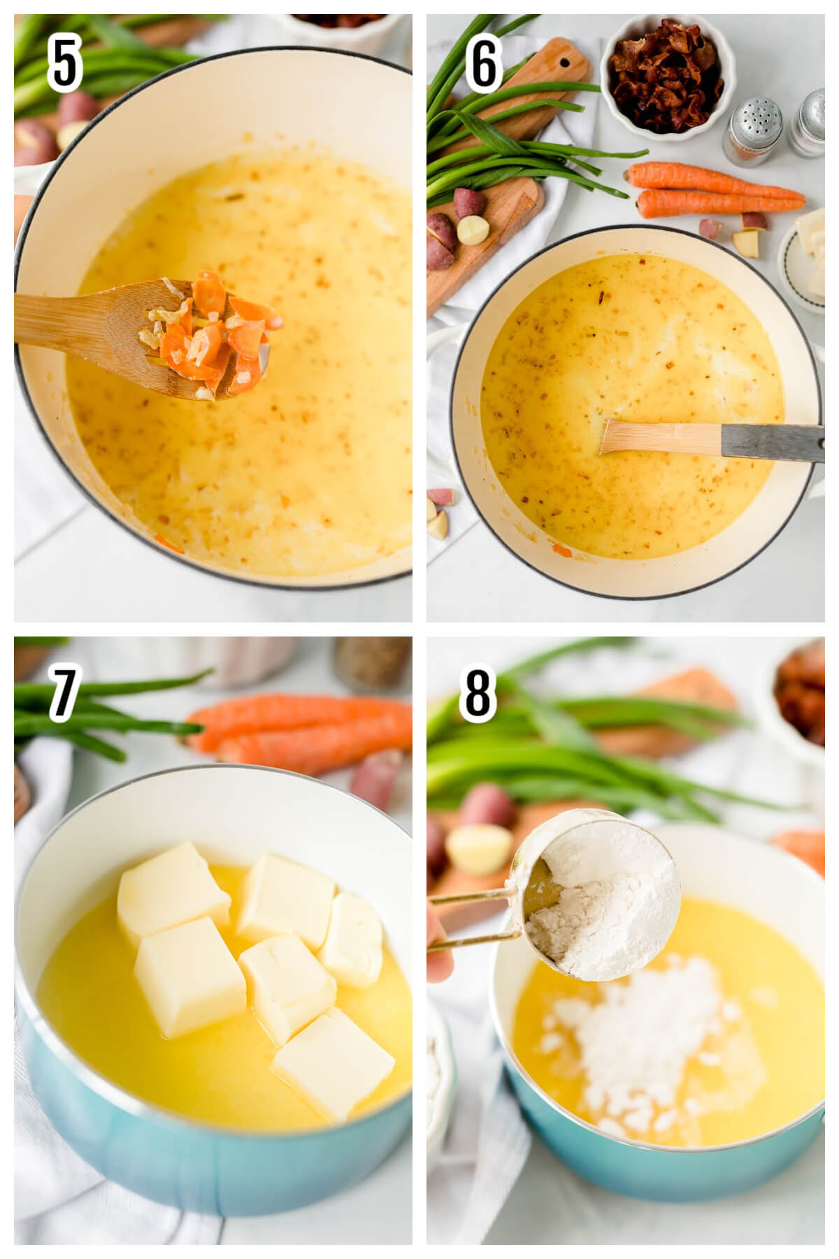 Second set of instructions for making soup with potatoes