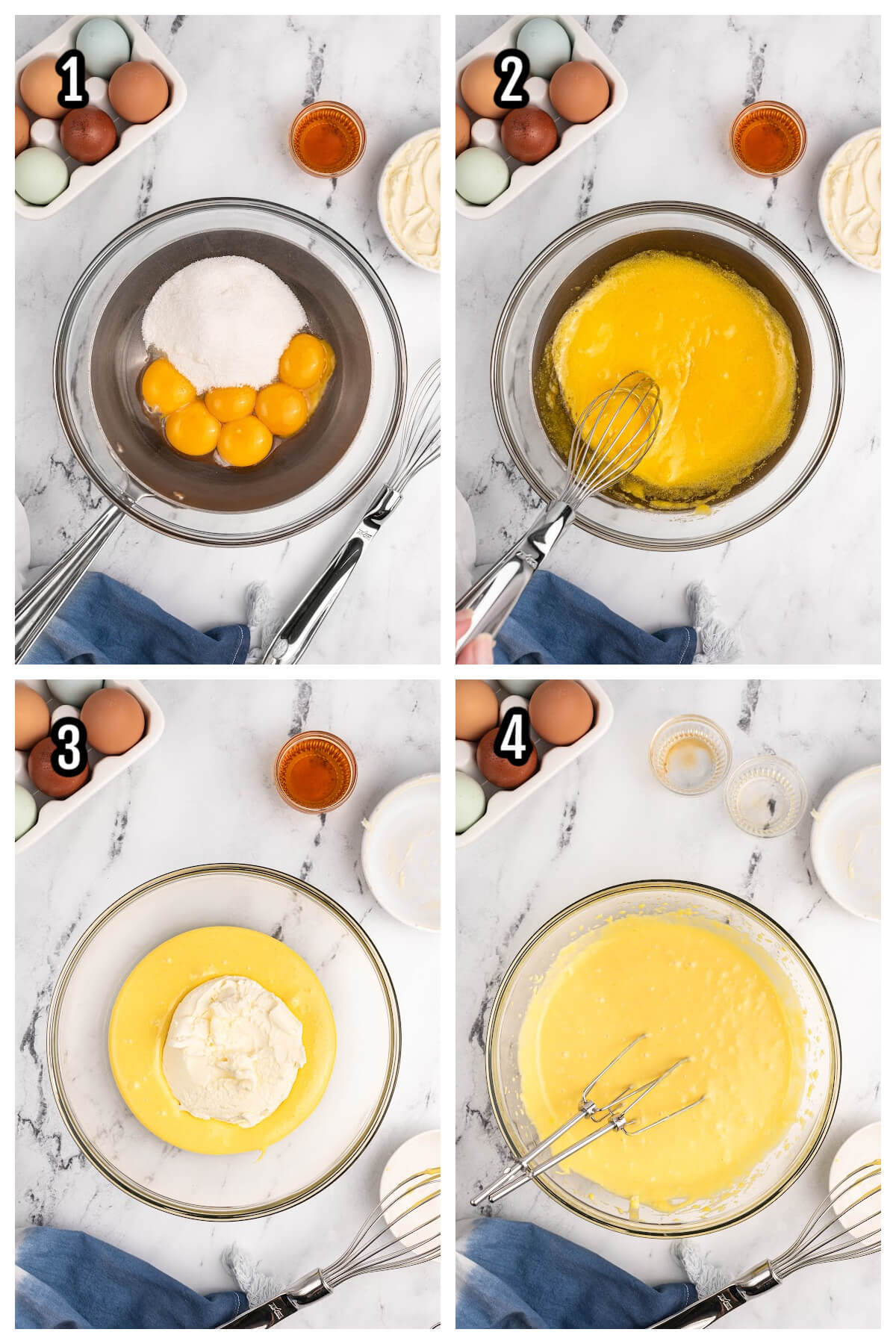 The zabaglione topping instructions 1-4