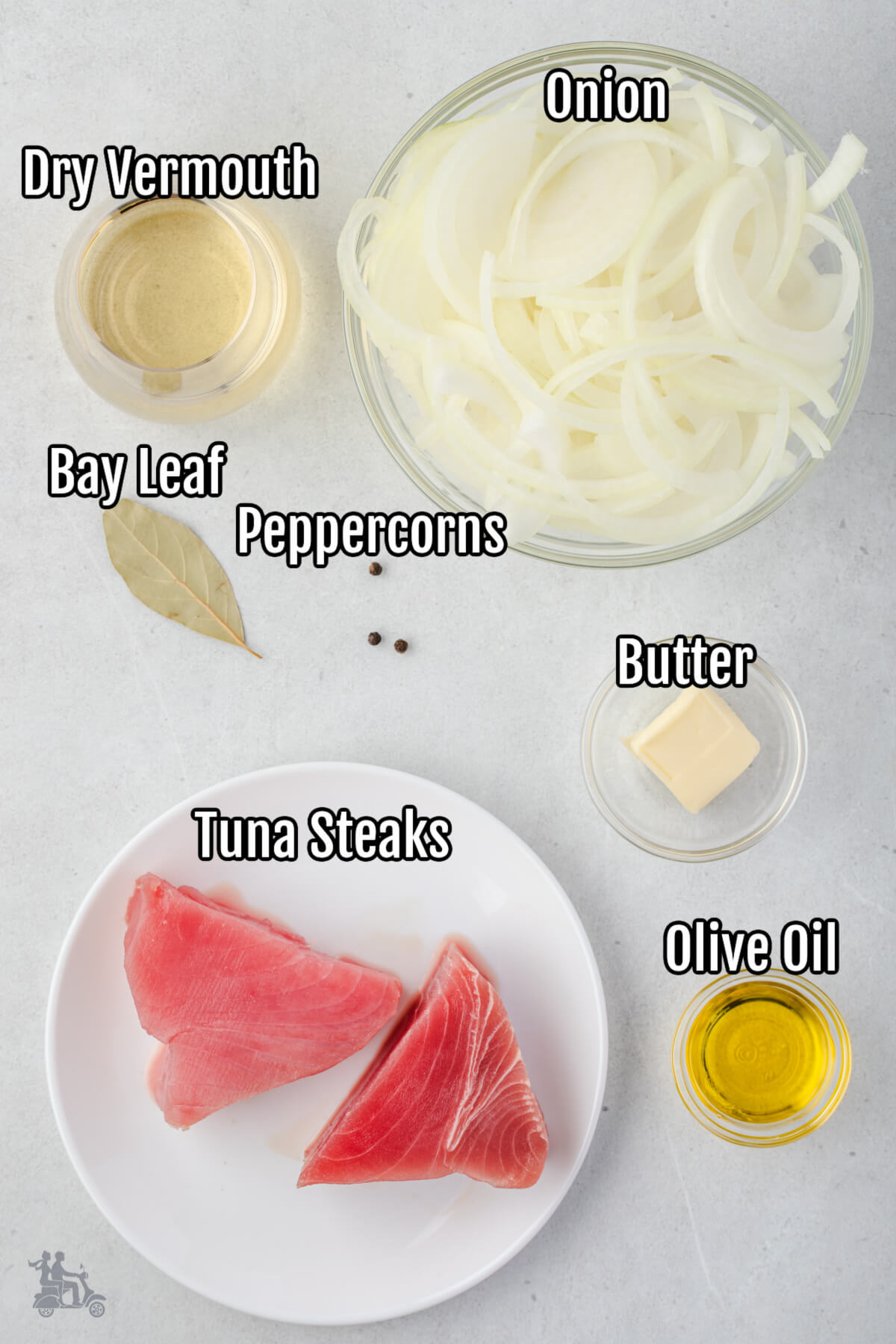 Image of ingredients for fresh tuna recipe. 