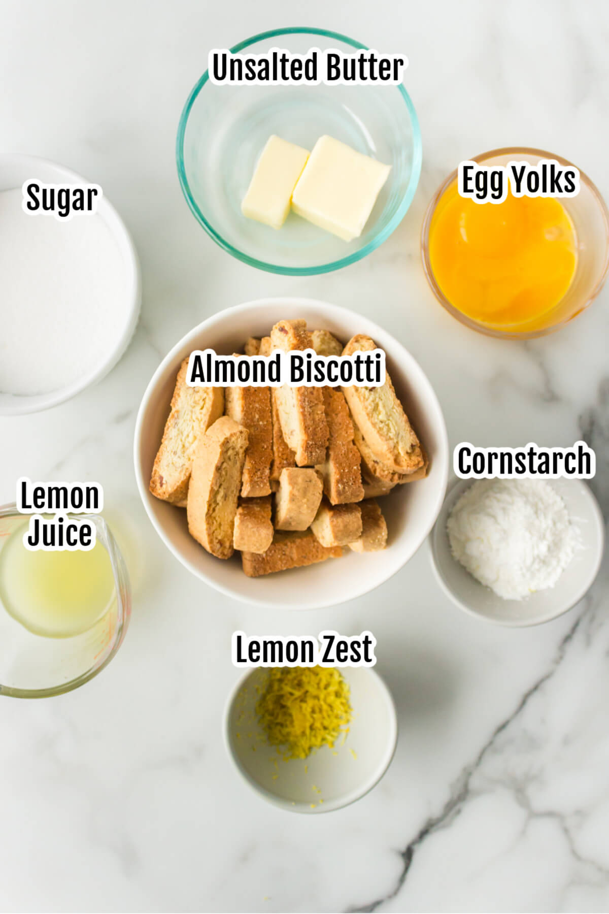 Photo of Ingredients for Lemon Tart. 